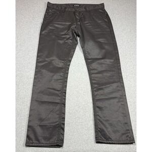 LR Scoop Jeans Mens 36x32 Black Straight Leg Slim Iridescent Athleisure